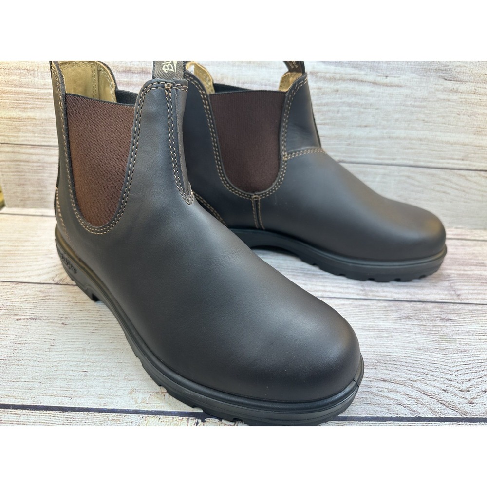 Blundstone 550 Rustic Brown Leather Chelsea Pull On Boots Men's Size US 9.5